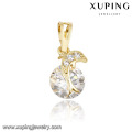 32281 xuping 14k chapado en oro diamante colgante de pescado